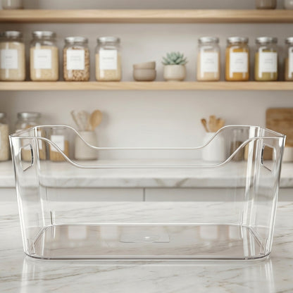 Detail of storage box handle for easy pulling and carrying