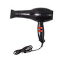Professional hair dryer with nozzle attachment on a white background.