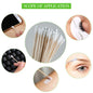 Eco-friendly bamboo cotton swabs, perfect for makeup application.