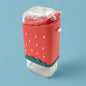 Cute ice cream shaped kids water bottle with adjustable strap.