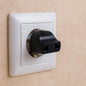 2 Pin Plug Adapter for universal to Indian sockets, shown in its color box packaging.