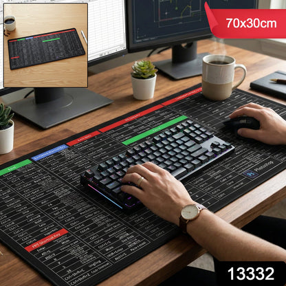 Extended desk mat supporting keyboard and mouse with anti-slip base