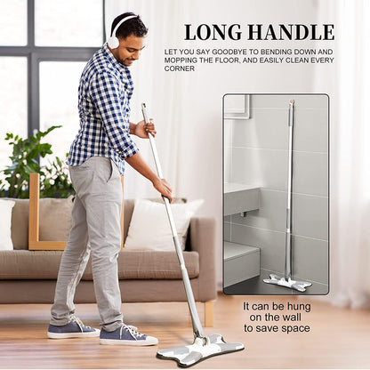X-shape mop designed for easy and effective floor cleaning in various rooms.