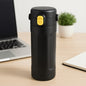 Insulated water bottle front view showing sleek, leak-proof design