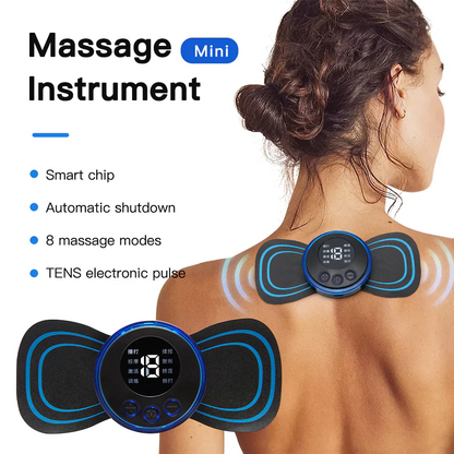 Lymphatic drainage massager being applied to the shoulder area.