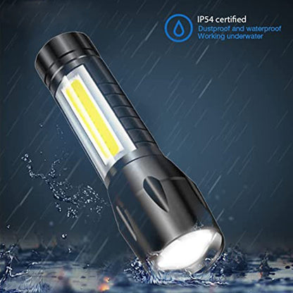 Mini rechargeable flashlight, ideal for travel and everyday carry.