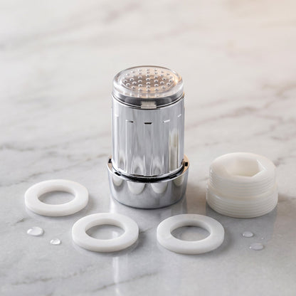Temperature sensing LED tap light glowing in use