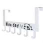 White over door hook hanger rack with 6 heavy-duty carbon steel hooks