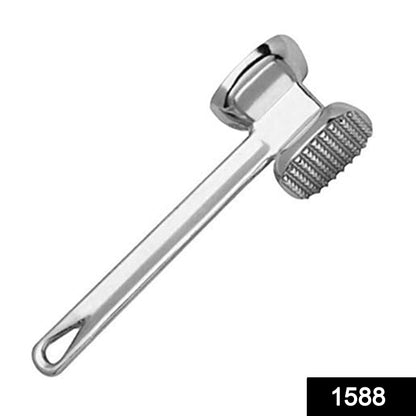 Professional meat tenderizer hammer showing its dual-sided design.