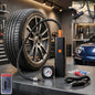Compact portable car tyre inflator with easy-to-carry design