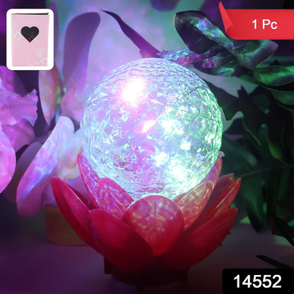 Color changing LED night lamp shaped as crystal lotus decorative light