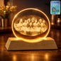 3D crystal LED table lamp shining bright with running horses design