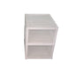 A white two-layer stackable storage rack, perfect for organizing clothes or kitchen items.