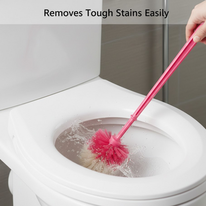Side view showcasing the durable plastic construction of the toilet brush.