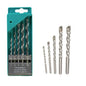 A 5-piece multicolor metal drill bit set showcasing sharpened carbide tips for efficient drilling.