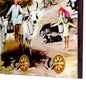 Modern wooden wall art with landscape design and practical hooks, enhancing home decor.