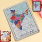 Colorful wooden India map puzzle, an engaging educational toy for kids.