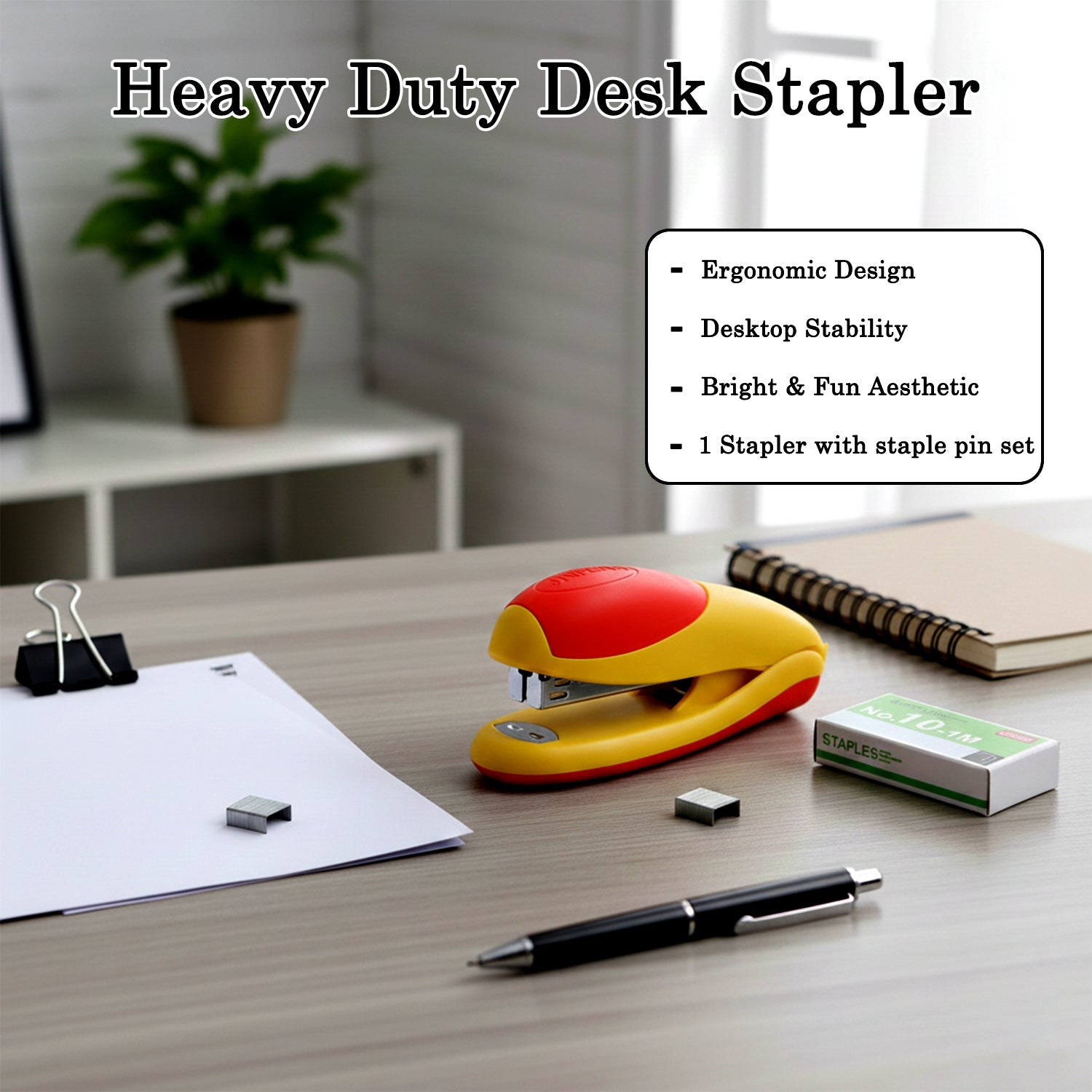 Compact mini stapler with included staple pins kit for easy use