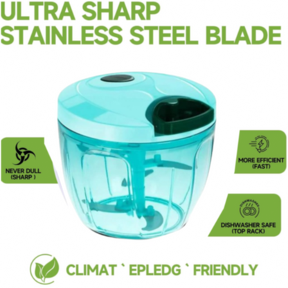 Ergonomic handle and anti-slip base ensuring safe and comfortable use of the chopper.