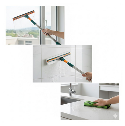 Close-up of the flexible, bendable head on the 3-in-1 Glass Wiper.
