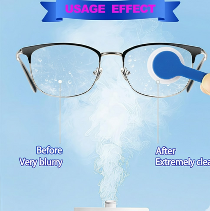 An exploded diagram illustrating the various components of the eyeglass cleaning tool.