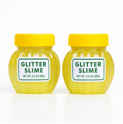 Children's hands engaging with soft jar slime, promoting sensory development and imaginative play.