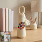 Stylish 500ml glass water bottle with smile and cherry design for daily hydration