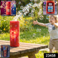 Bubble machine toy emitting bubbles with LED light effects for kids