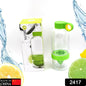 Clear fruit infuser water bottle with citrus slices for refreshing drinks.