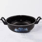 14 inch cast iron kadai showing rustic texture and wide base for Indian cooking