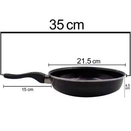 Close-up of the induction base of the nonstick fry pan.