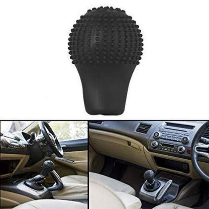Close-up of the durable silicone gear shift knob protective cover.