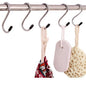 Close-up of sturdy stainless steel S-hooks for heavy-duty hanging.