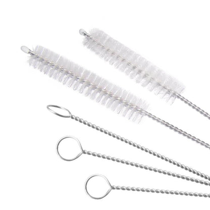 Stainless steel straw cleaning brush, 23cm long, for reusable straws.