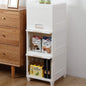 Front view of the Organivo 3-layer plastic storage cabinet in a neutral setting.