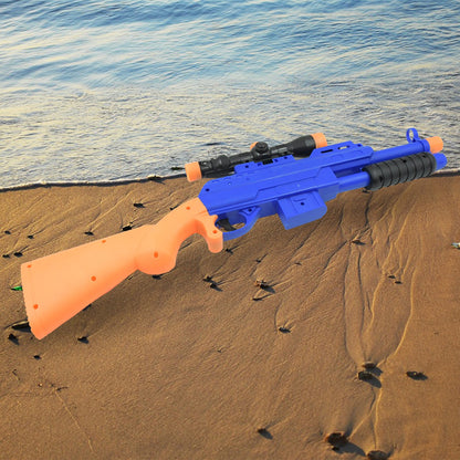 Contents of the toy gun set for kids, including the gun and multiple soft arrows.