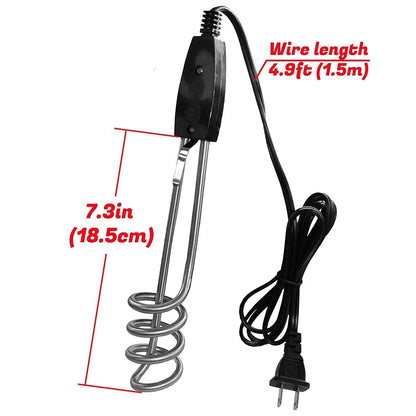 Side view of the 1000W electric water heater rod.