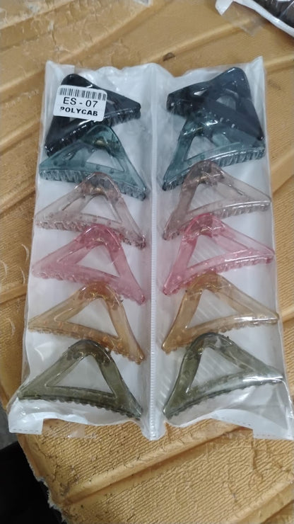 Assorted triangle plastic hair claw clips suitable for medium to long hair