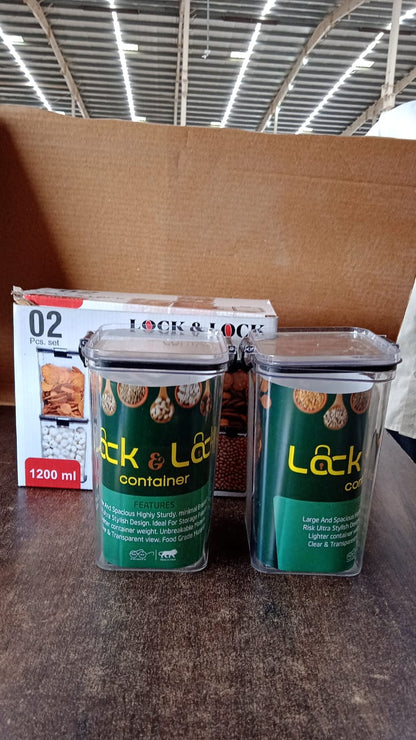 2-piece kitchen food storage container set with easy-to-use airtight clip lids