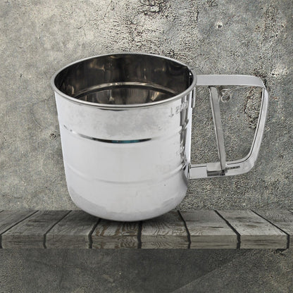 Flour sifter in action, demonstrating how it easily sifts ingredients for baking.