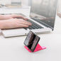 Pyramid mobile stand in black, showcasing its compact design and multiple viewing angles.