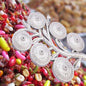 Elegant tree-shaped Mukhwas Dani Tray with six compartments for snacks.