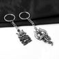 Mahakal Trishul metal keychain set with antique finish for car and bike keys