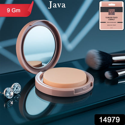 Close-up of OG Beauty Java Compact Powder textured surface in Brew shade