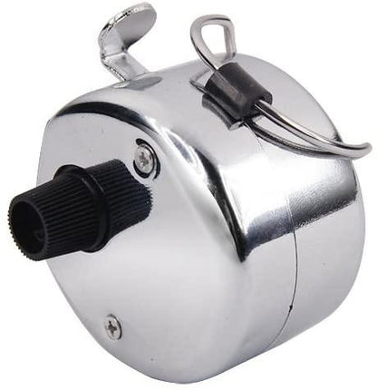 Ergonomic handheld clicker counter with finger ring for secure grip.