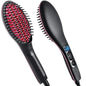 Full view of the Simply Ceramic Hair Straightener with its brush bristles and ceramic plates.