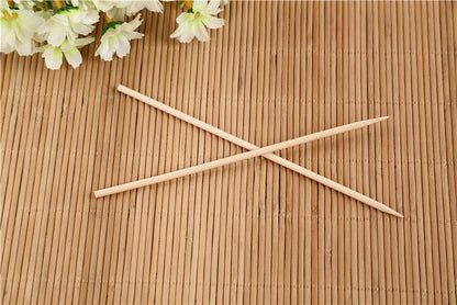 Polished surface of natural bamboo grill sticks, ready for your culinary creations.