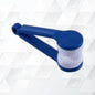 A portable microfiber eyeglass cleaner being used to clean spectacle lenses.