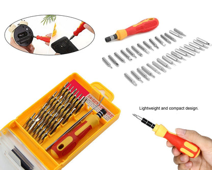 The BoltForce magnetic screwdriver set neatly arranged in its durable storage case.