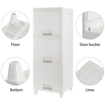 The versatile storage cabinet neatly organized in a modern kitchen setting.